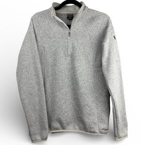 Alpine Cotton Men’s Light Gray Quarter Zip-Up Large Fleece Sweater